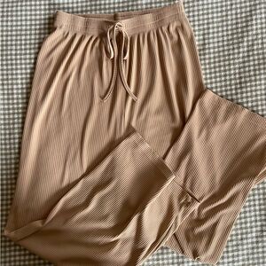 Beige Ribbed Pants